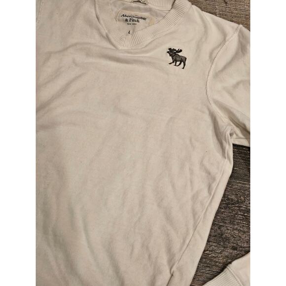 Mens abercrombie & Fitch muscle fitted v neck knit sweater y2k preppy cotton - Picture 3 of 8